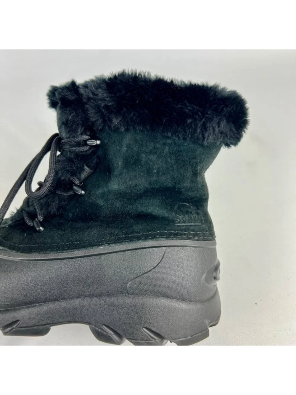 Sorel Womens Snow Angel Winter Ankle Boots Black Waterproof Suede size 7.5